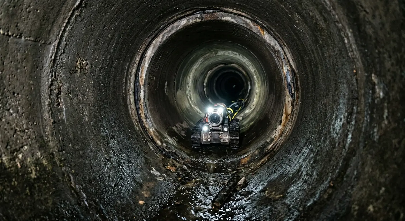 Robotic sewer camera inspecting pipe interior for Drain Snake Service in Waipio Acres
